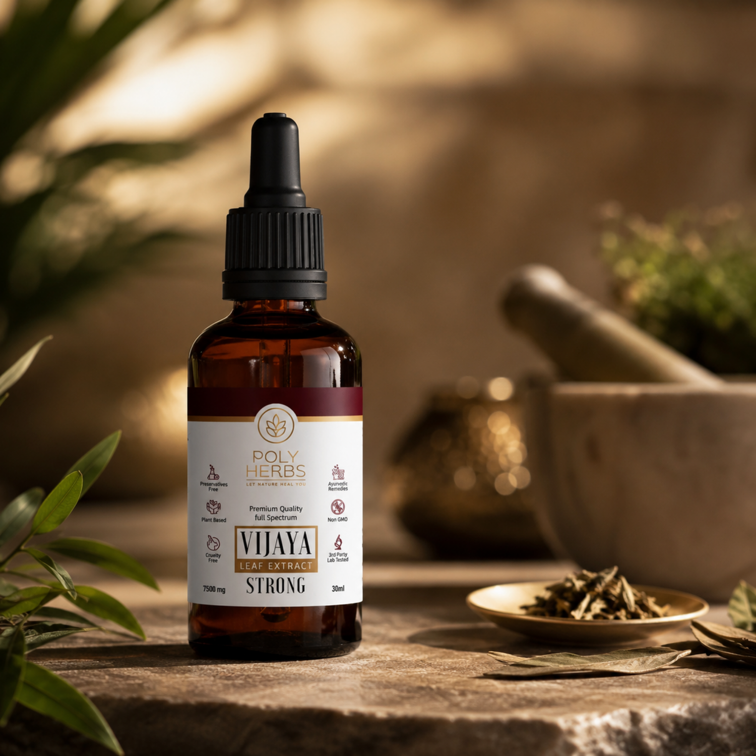 PolyHerbs Strong Vijaya Leaf Extract CBD Oil 7500mg (30ml)