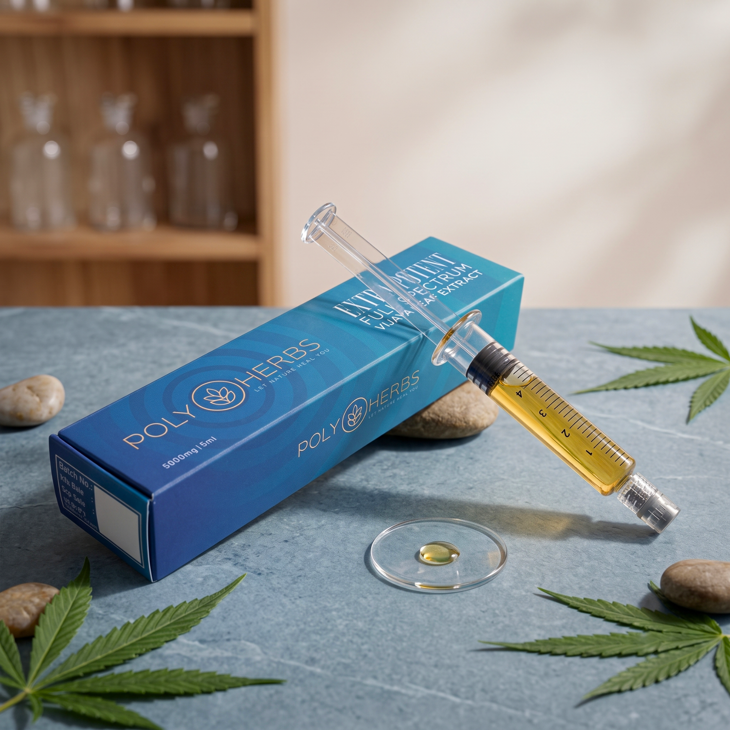 PolyHerbs Extra Potent Vijaya Leaf Extract Syringe 5000mg – 5ml